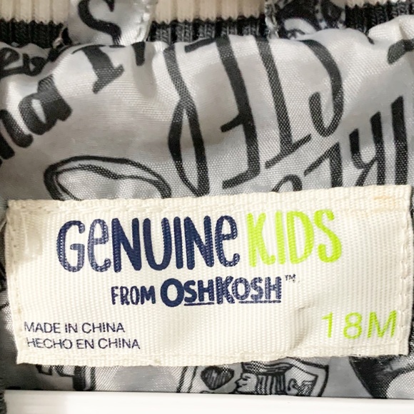 Genuine Kids by Osh Kosh B’Gosh Silver Front Zip Insulated Letterman Like Jacket - Picture 10 of 10